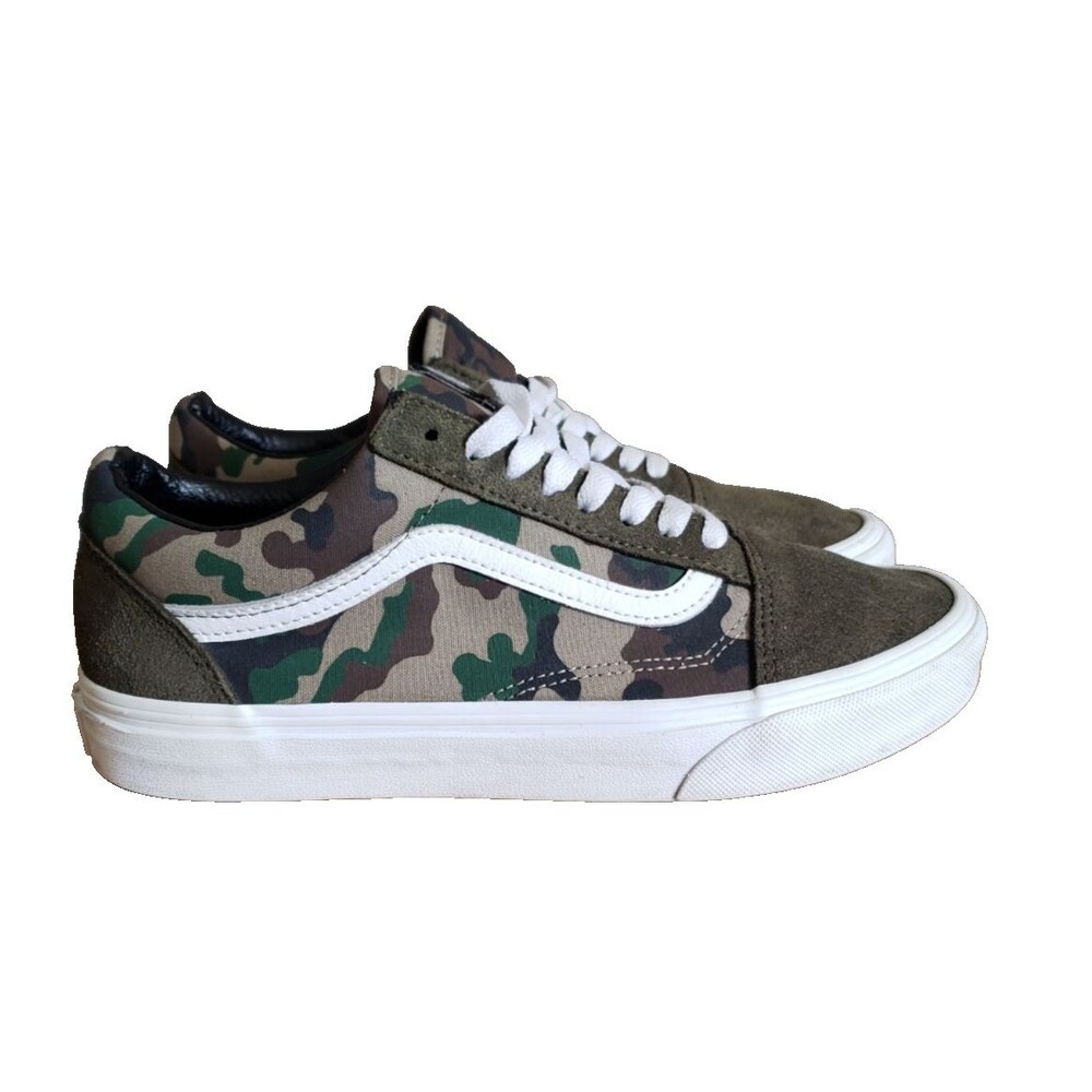 Vans Old Skool Camo Skate Shoes Men's Sz 7.5 Women's Sz 9 Sneakers Green 508731 - Picture 2 of 11